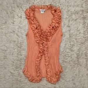 🔵 CACHE Cascade Ruffle Top - Size M